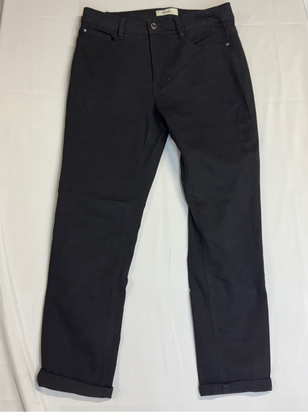 Womens Black Straight-Fit Pants